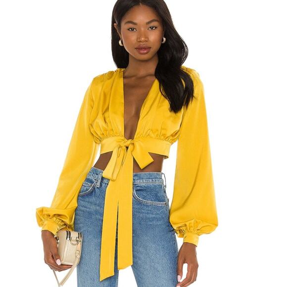 NBD Imogen Top in Golden Rod NWT Size Small - Picture 1 of 3